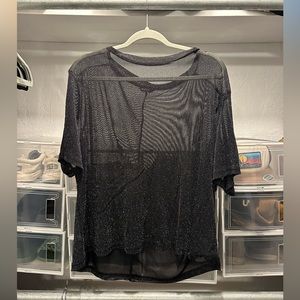 See through glitter tee shirt
